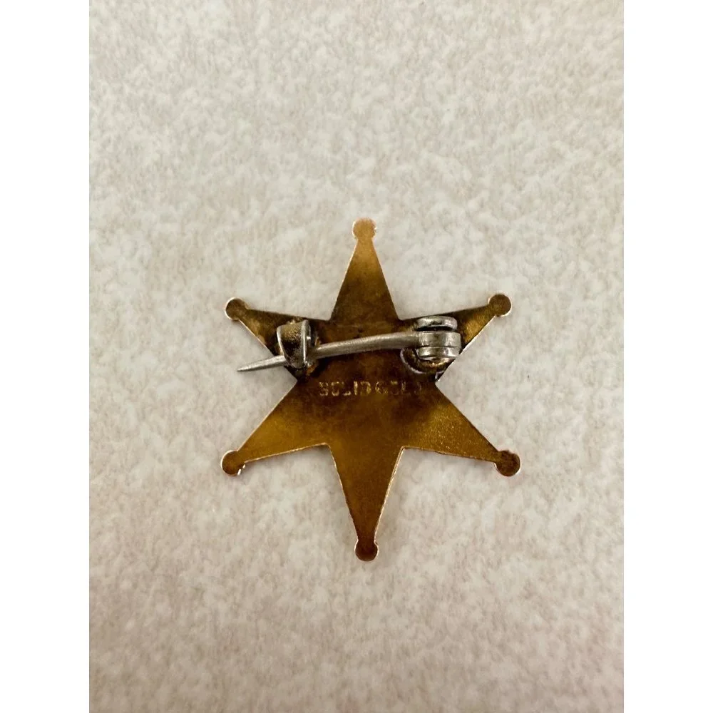Antique Victorian stamped solid gold 6 pointed star dainty pin brooch - Picture 5 of 7